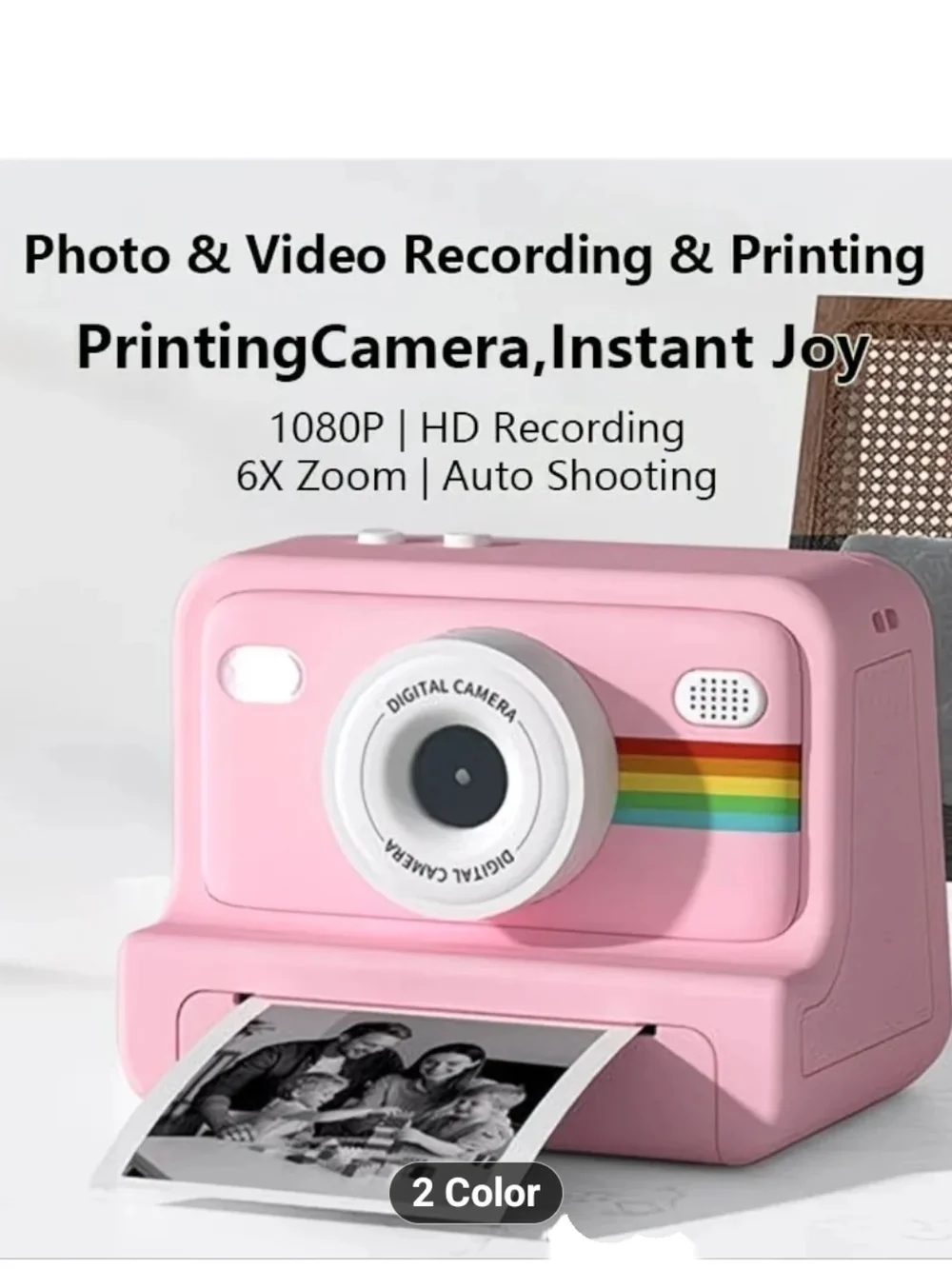 DIY Blue Instant 6X Zoom HD Video Recording Digital Camera
